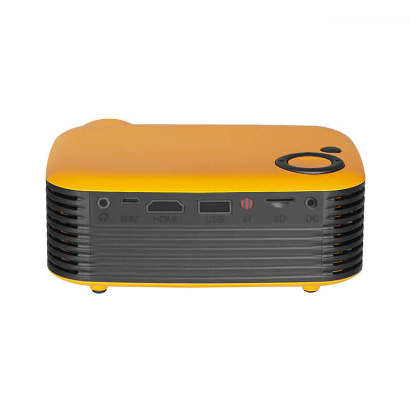 Nestivora™ Mini Smart Home Projector 1080P showing side view with ports for HDMI and USB connections.